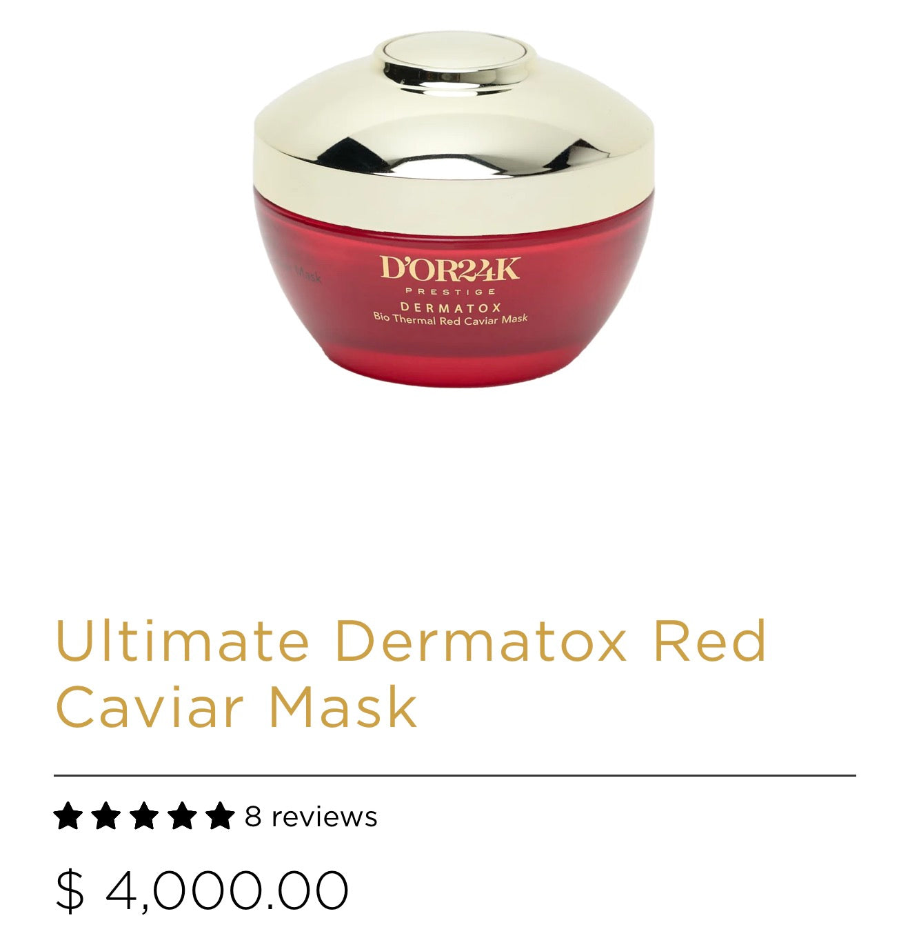 D’or 24k Ultimate Dermatox Red Caviar Mask