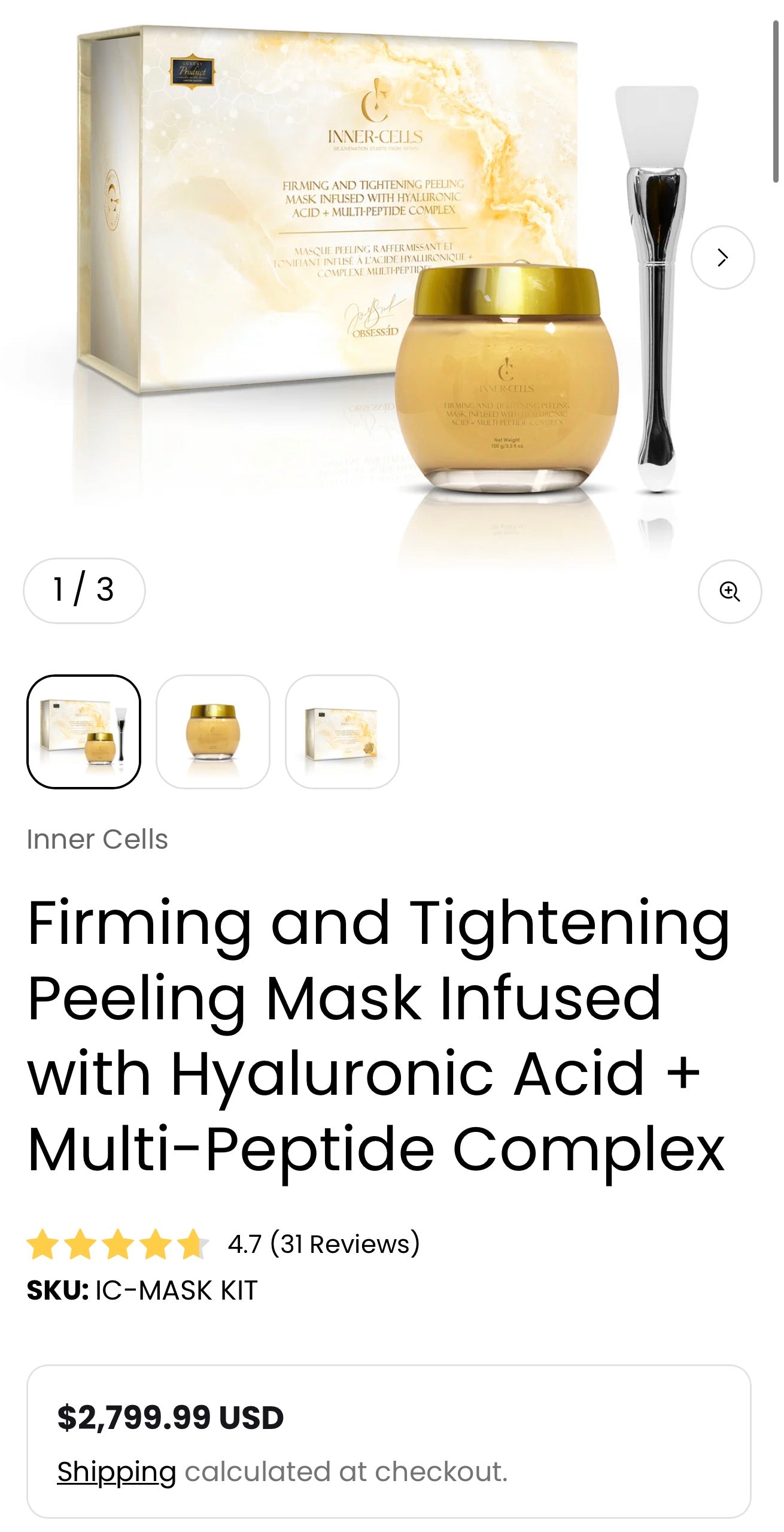 Firming and Tightening Peeling Mask Infused with Hyaluronic Acid + Multi-Peptide Complex