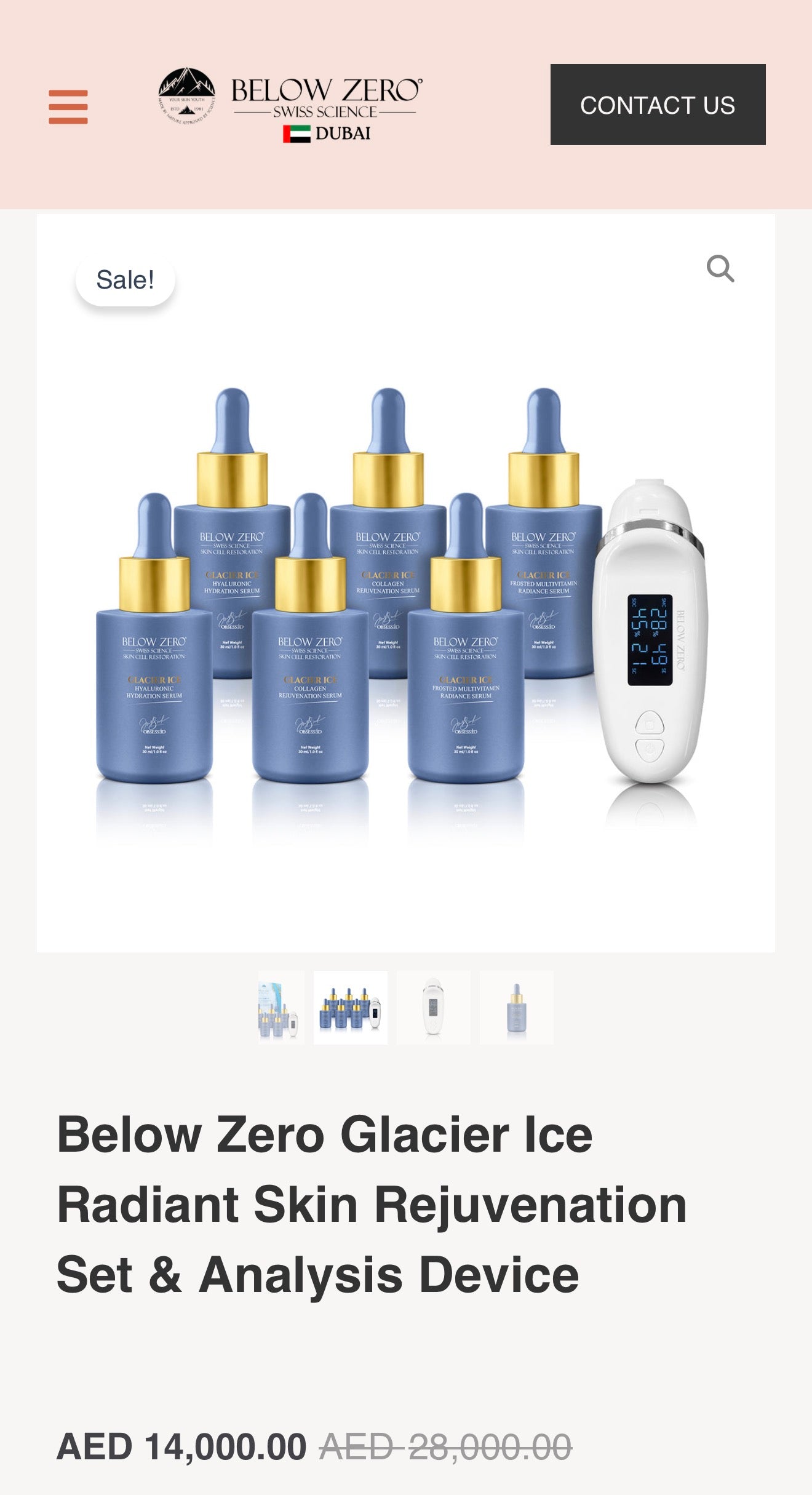 Below Zero Glacier Ice Radiant Skin Rejuvenation Set & Analysis Device