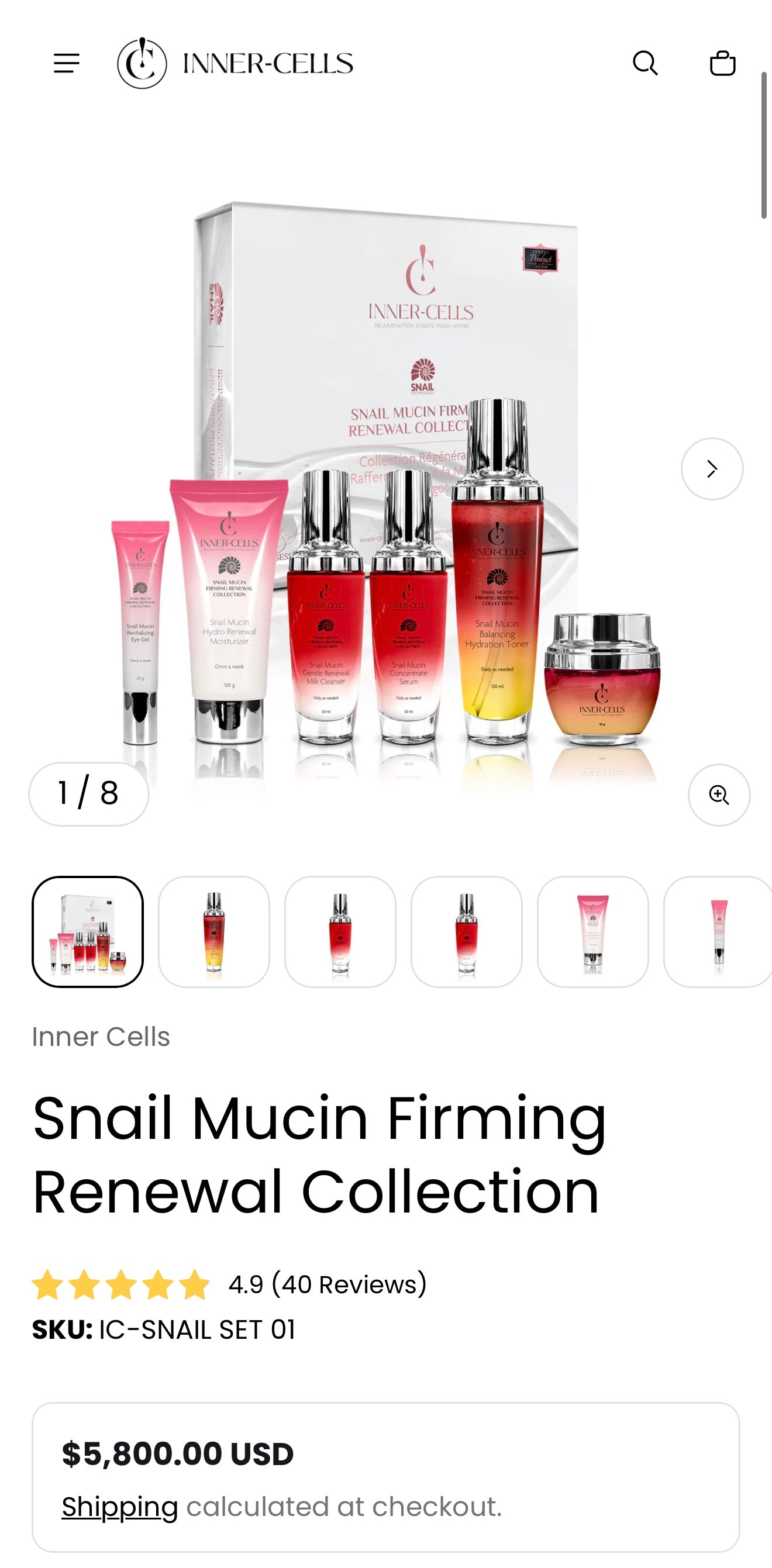 Inner Cells
Snail Mucin Firming Renewal Collection