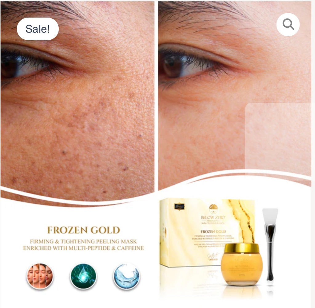 Below Zero Frozen Gold – Firming & Tightening Peeling Mask enriched with Multi-Peptide & Caffeine
