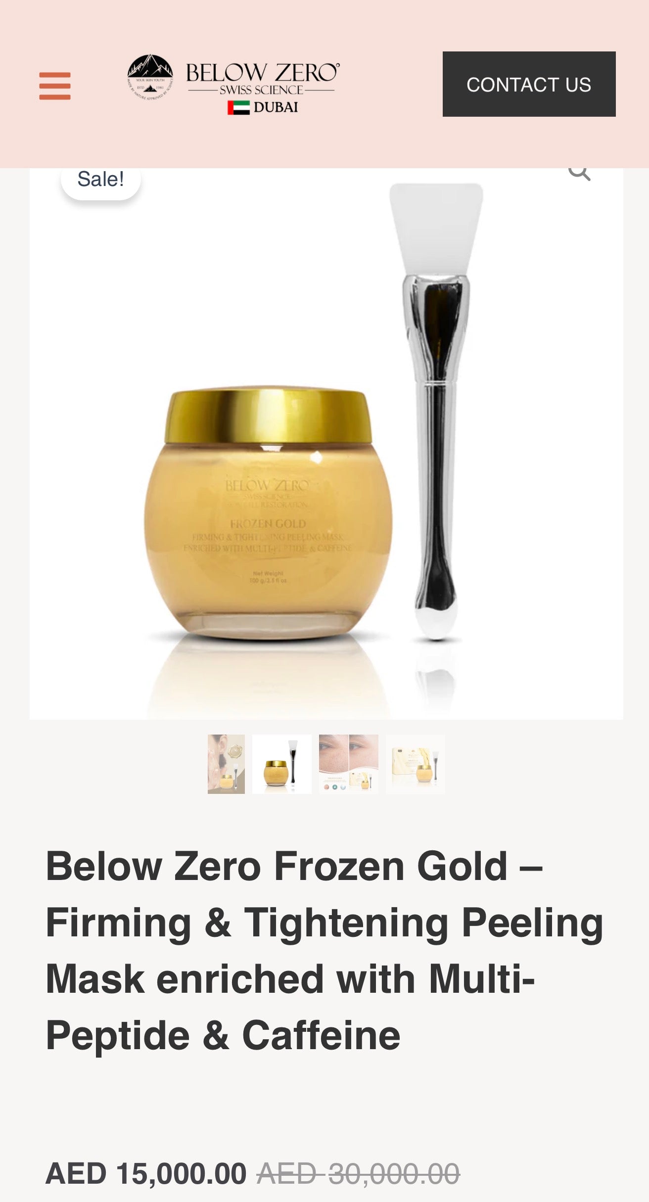 Below Zero Frozen Gold – Firming & Tightening Peeling Mask enriched with Multi-Peptide & Caffeine