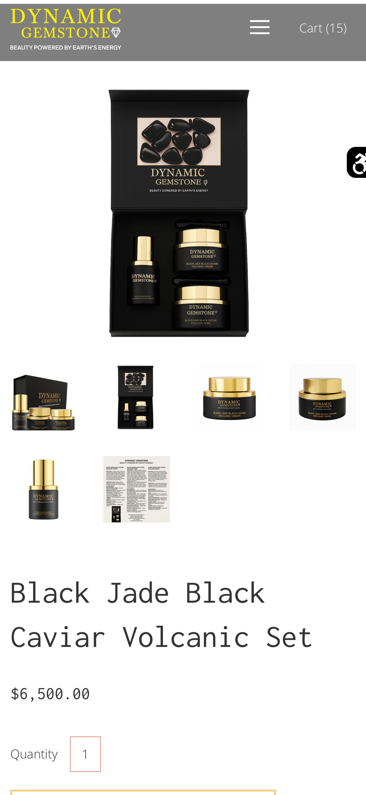 DYNAMIC GEMSTONE Black Jade Black Caviar Volcanic Set